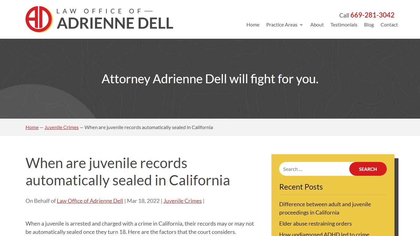 When are juvenile records automatically sealed in California