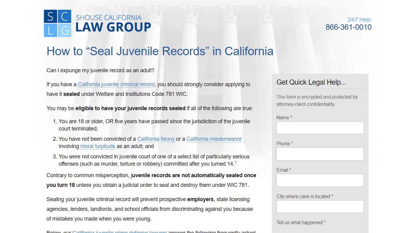 How to "Seal Juvenile Records" in California - Shouse Law Group